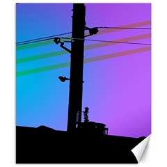 Vaporwave Wires And Transformer Canvas 8  x 10 