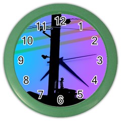 Vaporwave Wires And Transformer Color Wall Clock by WetdryvacsLair