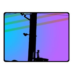 Vaporwave Wires And Transformer Fleece Blanket (small) by WetdryvacsLair