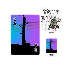 Vaporwave Wires And Transformer Playing Cards 54 Designs (Mini)