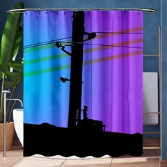 Vaporwave Wires And Transformer Shower Curtain 60  x 72  (Medium) 