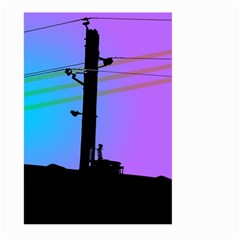 Vaporwave Wires And Transformer Large Garden Flag (two Sides) by WetdryvacsLair