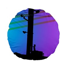 Vaporwave Wires And Transformer Standard 15  Premium Round Cushions by WetdryvacsLair