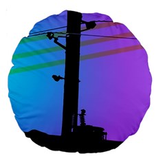 Vaporwave Wires And Transformer Large 18  Premium Round Cushions