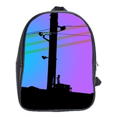 Vaporwave Wires And Transformer School Bag (XL)