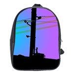 Vaporwave Wires And Transformer School Bag (XL) Front