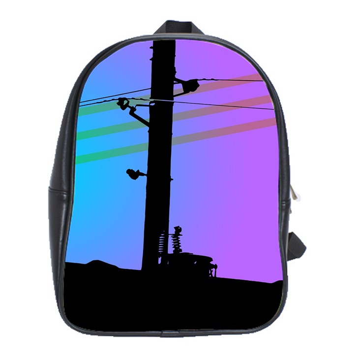 Vaporwave Wires And Transformer School Bag (XL)