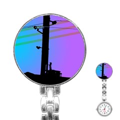 Vaporwave Wires And Transformer Stainless Steel Nurses Watch by WetdryvacsLair