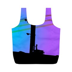 Vaporwave Wires And Transformer Full Print Recycle Bag (M)