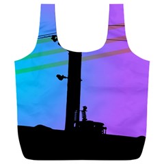 Vaporwave Wires And Transformer Full Print Recycle Bag (XXXL)