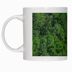 Leafy Forest Landscape Photo White Mugs by dflcprintsclothing