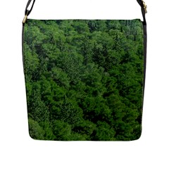 Leafy Forest Landscape Photo Flap Closure Messenger Bag (l) by dflcprintsclothing