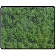 Leafy Forest Landscape Photo Double Sided Fleece Blanket (medium) 