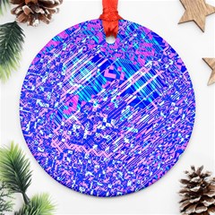 Root Humanity Bar And Qr Code Combo In Purple And Blue Ornament (round) by WetdryvacsLair