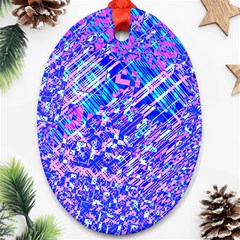 Root Humanity Bar And Qr Code Combo In Purple And Blue Ornament (oval) by WetdryvacsLair