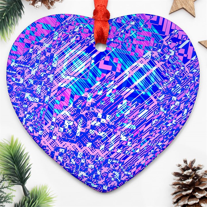 Root Humanity Bar And Qr Code Combo in Purple and Blue Ornament (Heart)