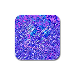 Root Humanity Bar And Qr Code Combo In Purple And Blue Rubber Square Coaster (4 Pack)  by WetdryvacsLair