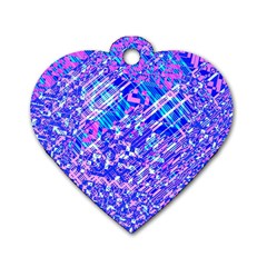 Root Humanity Bar And Qr Code Combo In Purple And Blue Dog Tag Heart (two Sides) by WetdryvacsLair