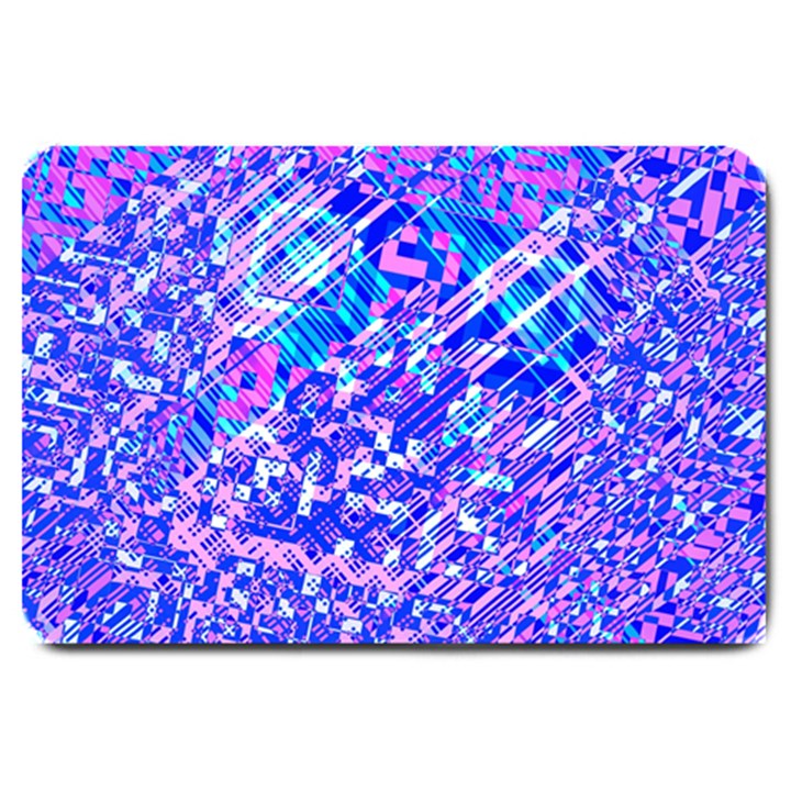 Root Humanity Bar And Qr Code Combo in Purple and Blue Large Doormat 