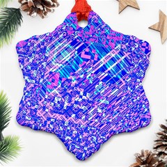 Root Humanity Bar And Qr Code Combo In Purple And Blue Snowflake Ornament (two Sides) by WetdryvacsLair