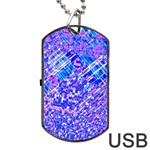 Root Humanity Bar And Qr Code Combo in Purple and Blue Dog Tag USB Flash (Two Sides) Front