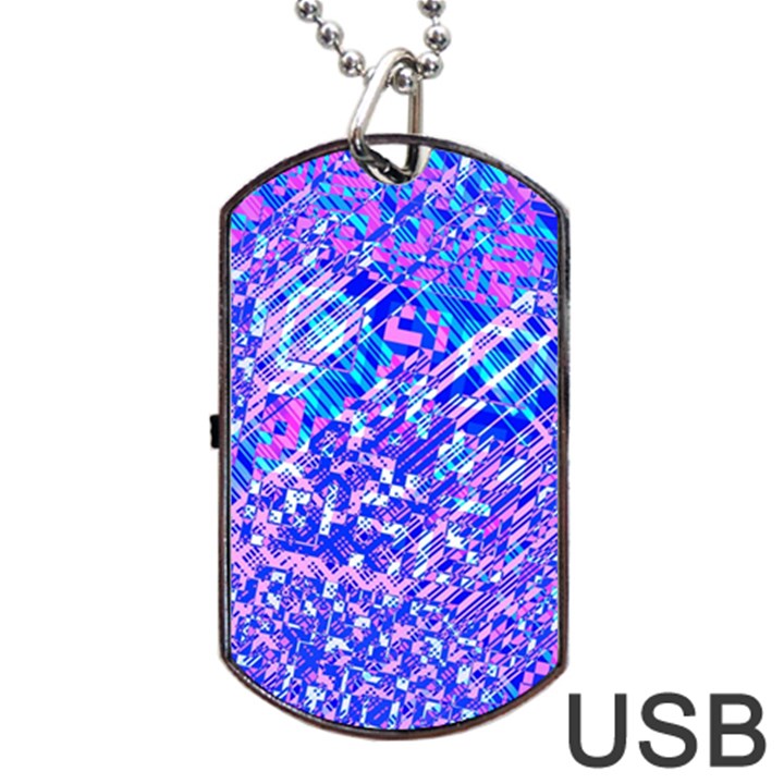 Root Humanity Bar And Qr Code Combo in Purple and Blue Dog Tag USB Flash (Two Sides)