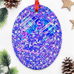 Root Humanity Bar And Qr Code Combo In Purple And Blue Ornament (oval Filigree) by WetdryvacsLair