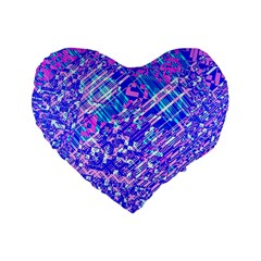 Root Humanity Bar And Qr Code Combo In Purple And Blue Standard 16  Premium Heart Shape Cushions by WetdryvacsLair