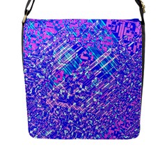 Root Humanity Bar And Qr Code Combo In Purple And Blue Flap Closure Messenger Bag (l) by WetdryvacsLair