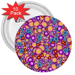 Flower Bomb1 3  Buttons (10 Pack) 