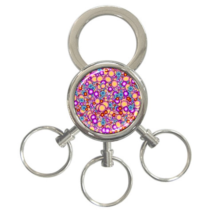 Flower Bomb1 3-Ring Key Chain