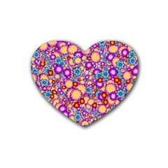 Flower Bomb1 Heart Coaster (4 Pack)  by PatternFactory