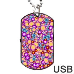 Flower Bomb1 Dog Tag Usb Flash (two Sides)