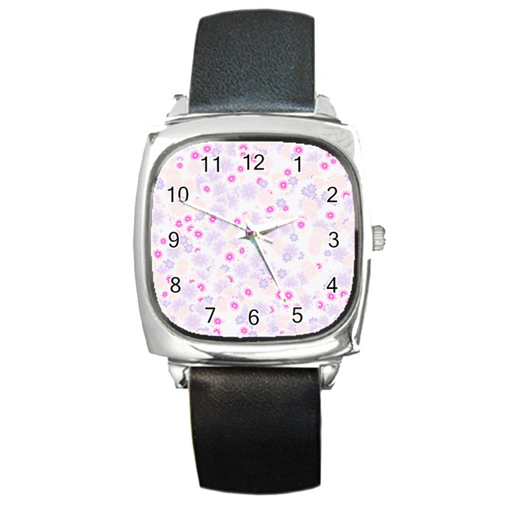 Flower Bomb 5 Square Metal Watch