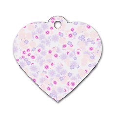 Flower Bomb 5 Dog Tag Heart (one Side)