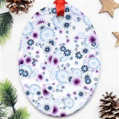 Flower Bomb 4 Ornament (oval) by PatternFactory