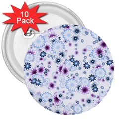 Flower Bomb 4 3  Buttons (10 Pack)  by PatternFactory