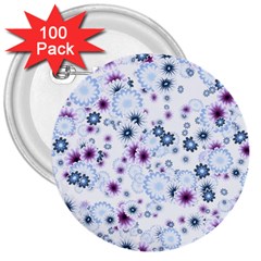 Flower Bomb 4 3  Buttons (100 Pack)  by PatternFactory