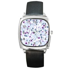 Flower Bomb 4 Square Metal Watch by PatternFactory