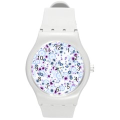 Flower Bomb 4 Round Plastic Sport Watch (m) by PatternFactory