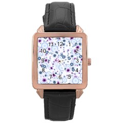 Flower Bomb 4 Rose Gold Leather Watch  by PatternFactory