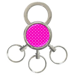 1950 Hello Pink White Dots 3-ring Key Chain by SomethingForEveryone