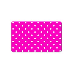 1950 Hello Pink White Dots Magnet (name Card) by SomethingForEveryone