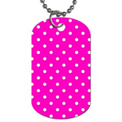 1950 Hello Pink White Dots Dog Tag (one Side) by SomethingForEveryone