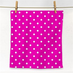 1950 Hello Pink White Dots Face Towel by SomethingForEveryone