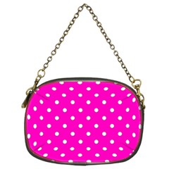 1950 Hello Pink White Dots Chain Purse (two Sides) by SomethingForEveryone