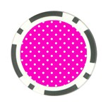 1950 Hello Pink White Dots Poker Chip Card Guard (10 pack) Front