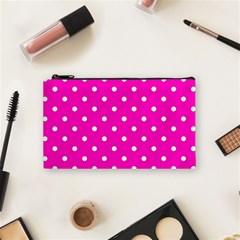 1950 Hello Pink White Dots Cosmetic Bag (small) by SomethingForEveryone