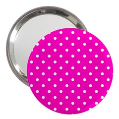 1950 Hello Pink White Dots 3  Handbag Mirrors