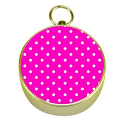 1950 Hello Pink White Dots Gold Compasses by SomethingForEveryone